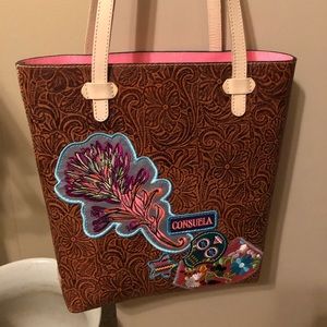 Consuela stamped leather, slim tote